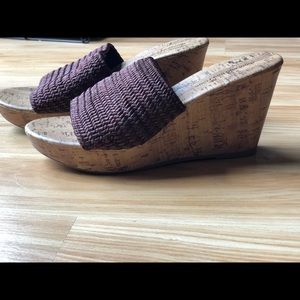 Brown Wedge platform sandals W8.5